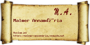 Malmer Annamária névjegykártya